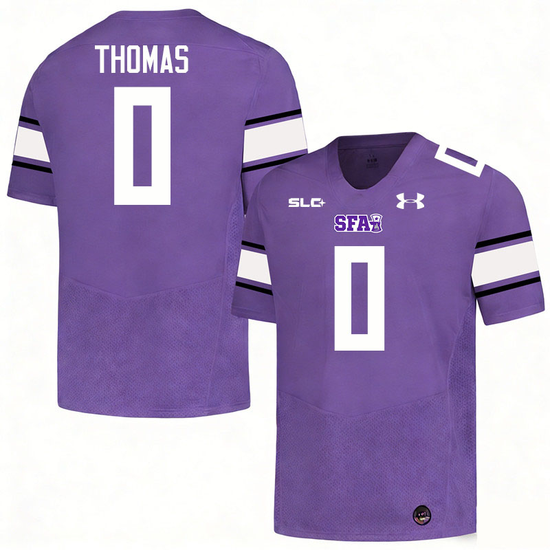 Stephen F. Austin Lumberjacks #0 Ky Thomas College Football Jerseys,Uniforms-Purple
